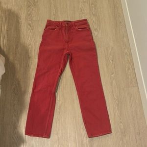 Red Denim jeans Abercrombie and Fitch Size 2/26. Gently Used.